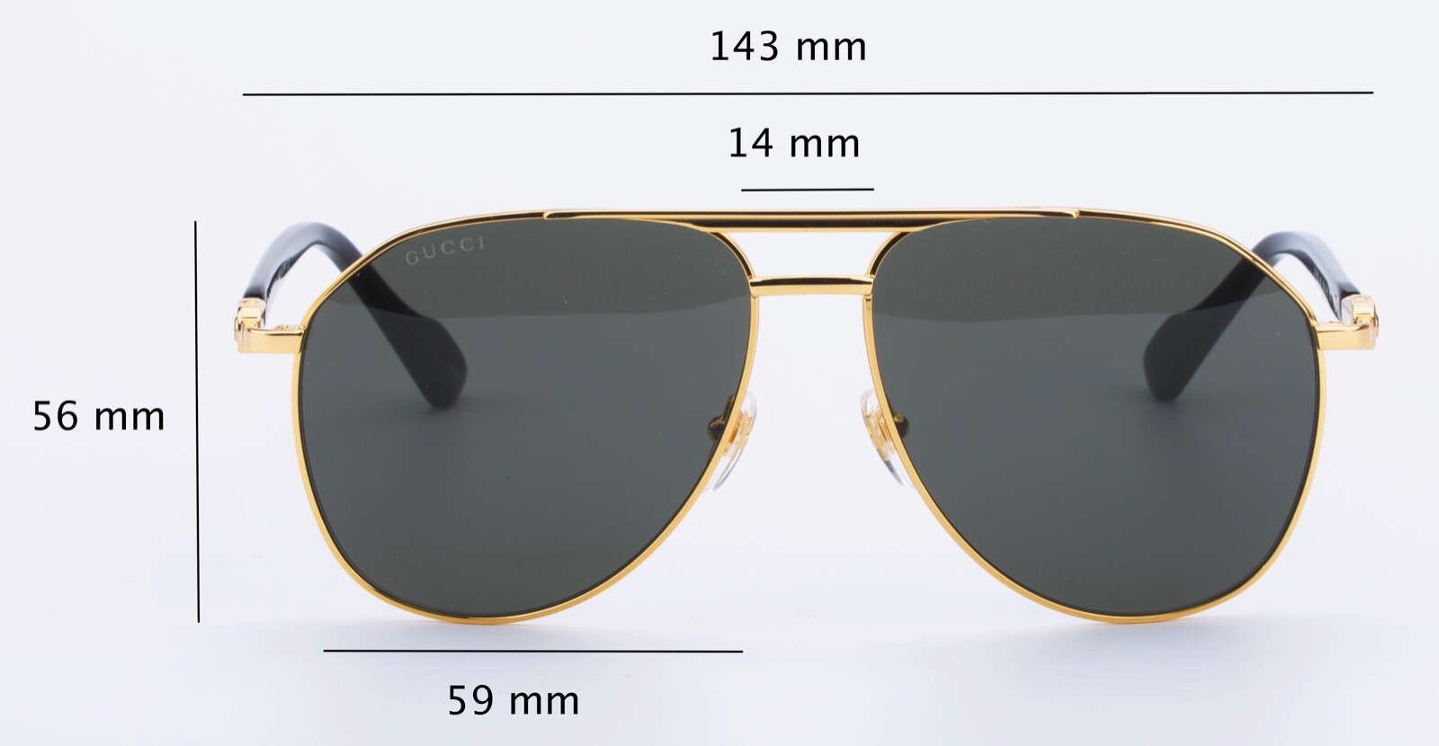 Brand New Authentic Gucci Brown Gold High Bridge Fit GG1220 S 002 Sunglass