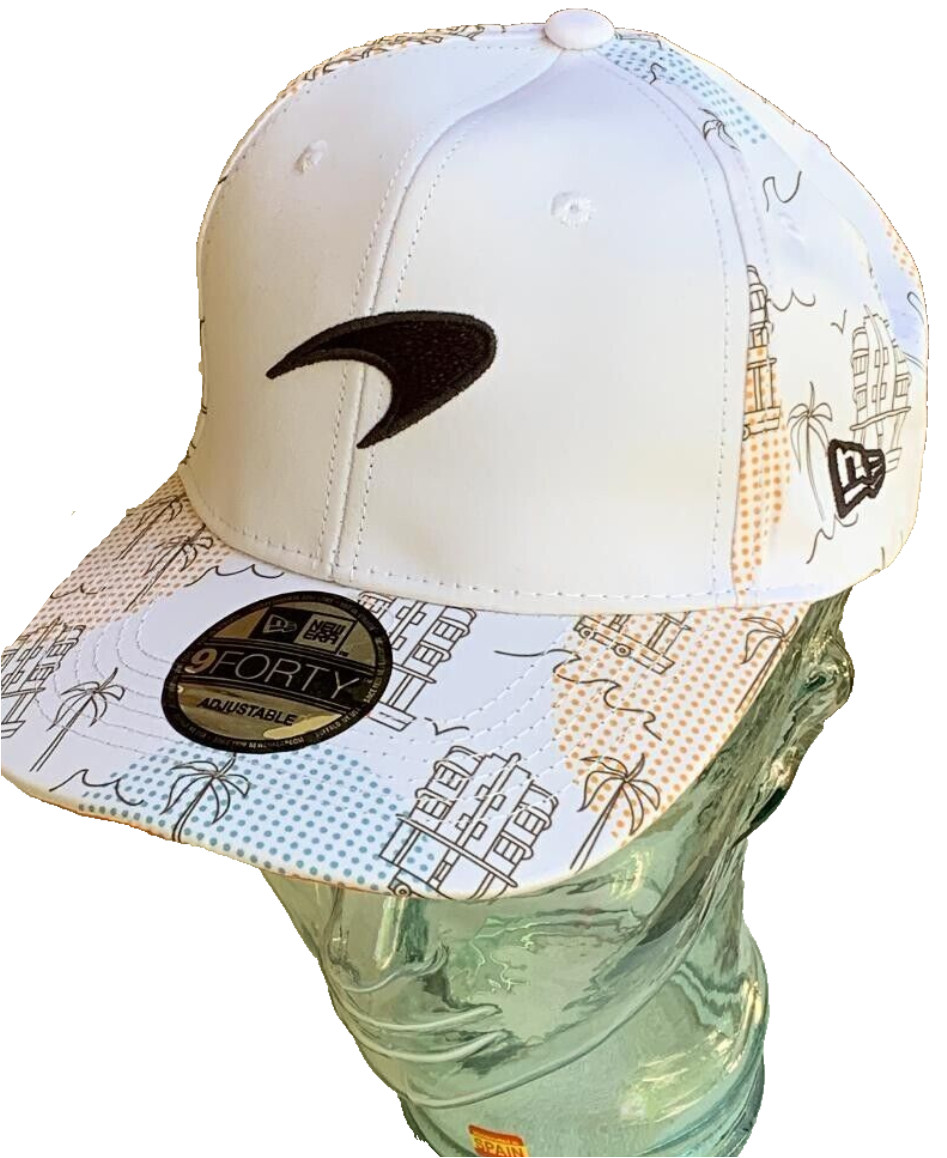 McLaren Racing Formula 1 Team 2024 Miami Race White Cityscape Cap. Replica.