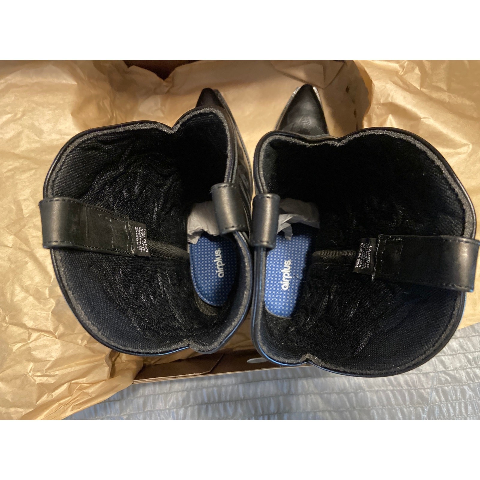 Laredo Men’s black 12 VP Stitch leather cowboy boots size 10 NWOT