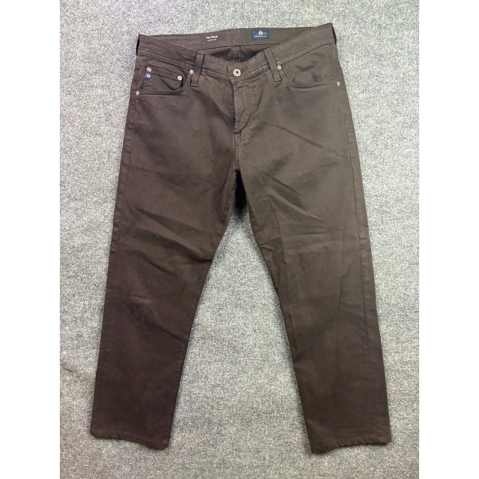 AG Adriano Goldschmied The Tellis Pants Mens 33×34 Brown Modern Slim Chino