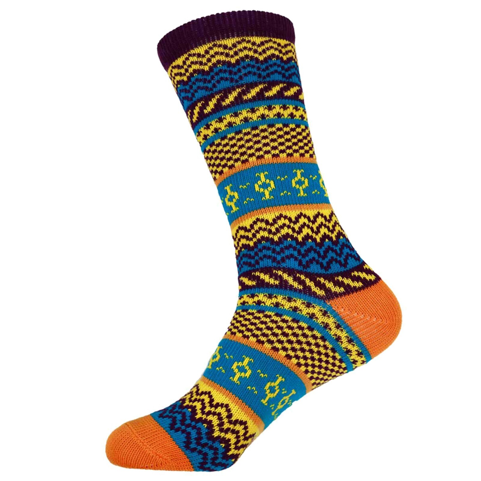 BambooMN Men’s Colorful Patterned Socks – Long Over The Calf Stylish Cotton