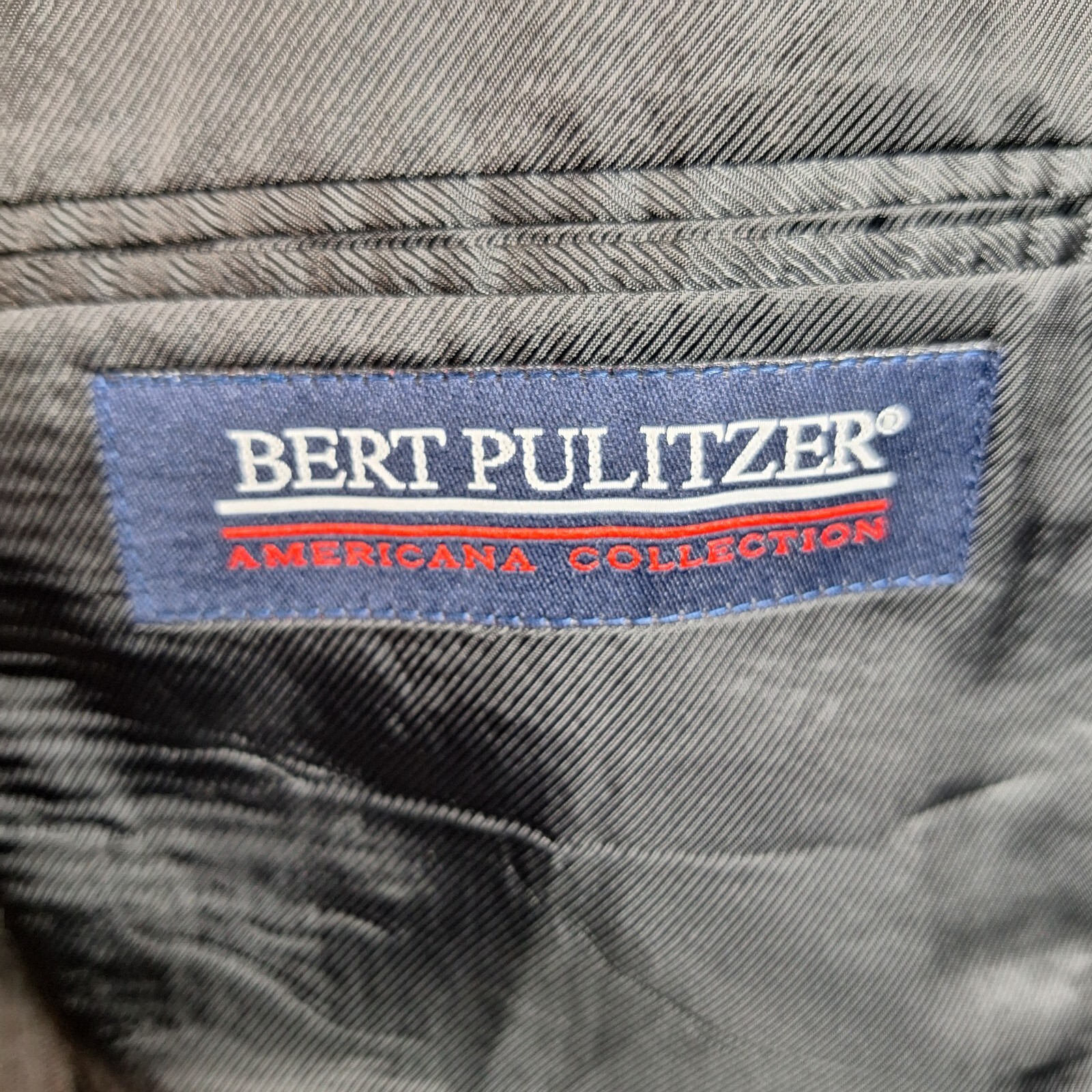 Burt Pullitzer Jacket Blazer Mens 48R 3 Button Ventless Black Wool Blend