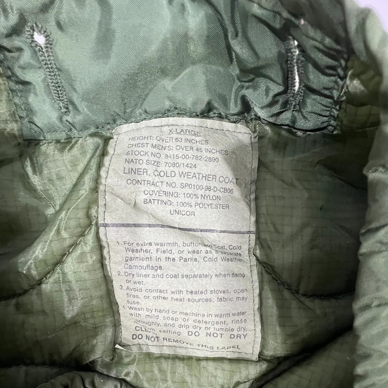 M65 Field Jacket Liner – Military Nylon Cold Weather Coat Insert