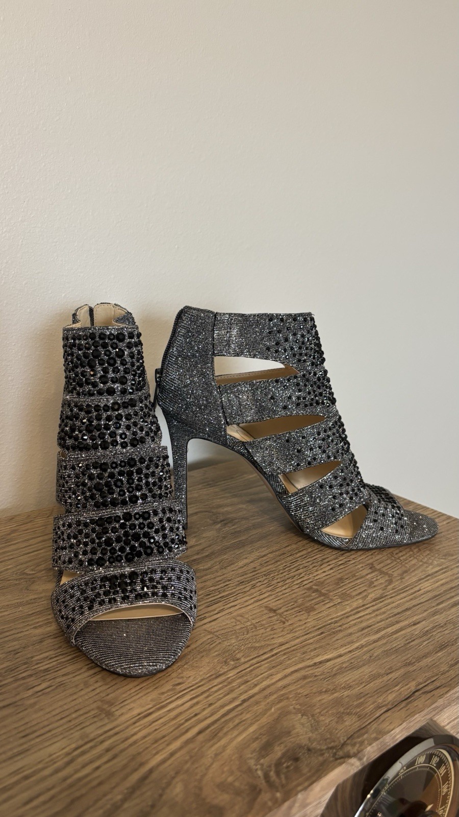 Jessica Simpson Pewter /black Stiletto Size9.5 M Worn Once