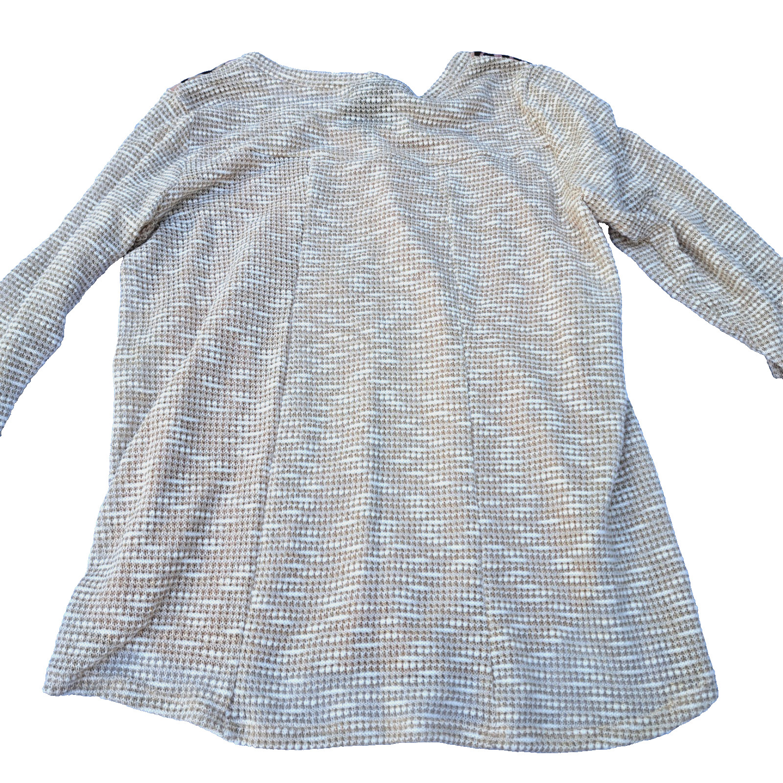 (M) French Blue 3/4 Sleeve Microsuede Sparkle Leopard Top Shirt Blouse sz Medium