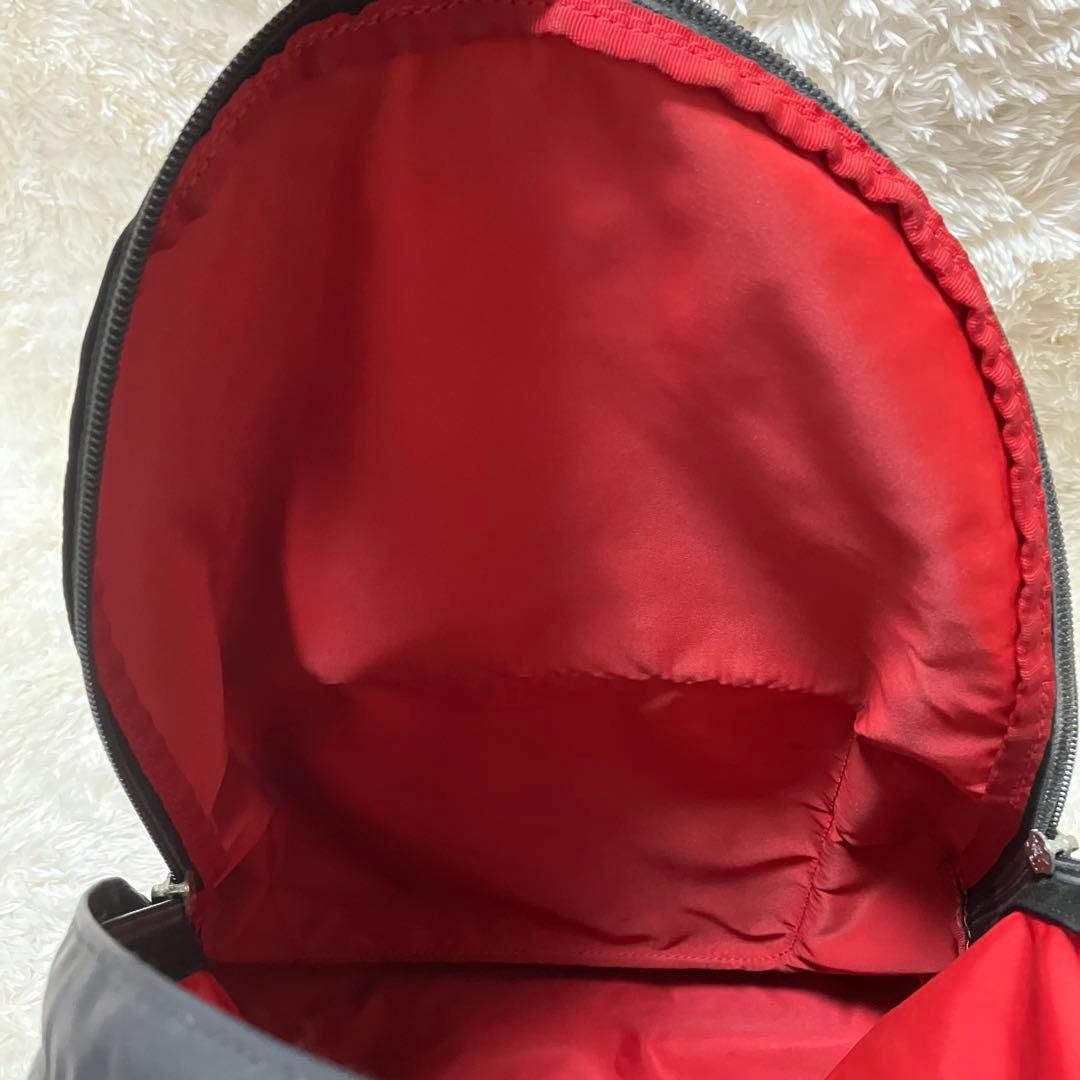 Porter L-Fine Ils Rucksack Backpack Nylon Polyester Black Red Used