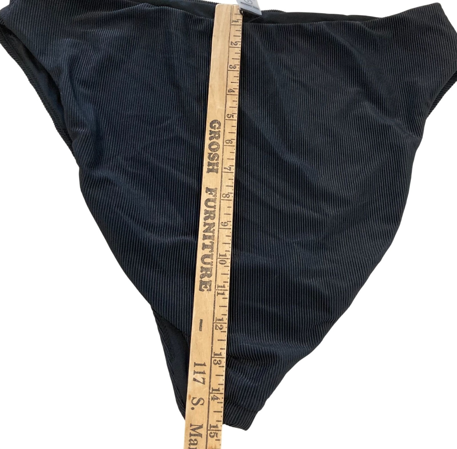 Good American Good Waist Ribbed Bikini Bottom 2XL Black Beach Resort Vacation