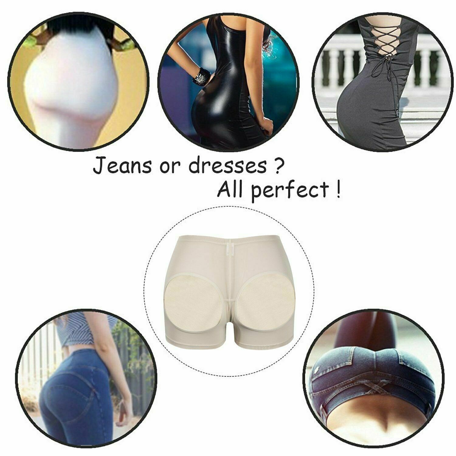 BOOTY BRA INVISIBLE LIFT BUTT LIFTER SHAPER PANTY TUMMY CONTROL BOY SHORTS PANTY