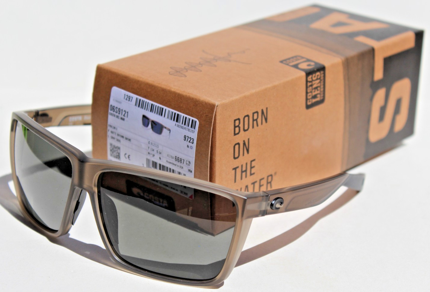 COSTA DEL MAR Rincon II 580G POLARIZED Sunglasses Matte Brown Smoke/Gray 580 NEW