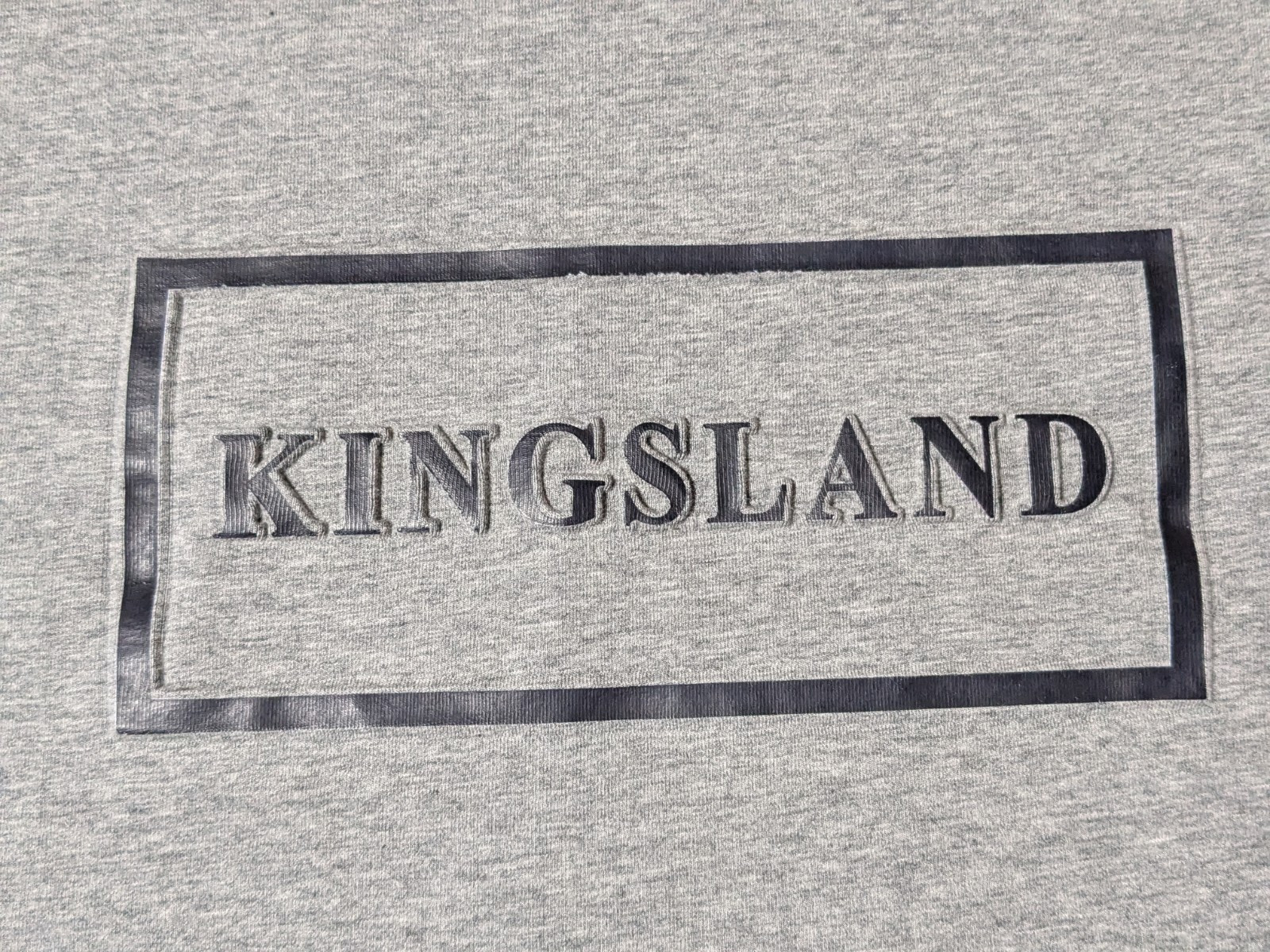 KINGSLAND ESQUESTRIAN Men Small Gray Stretch Blend Logo T-Shirt