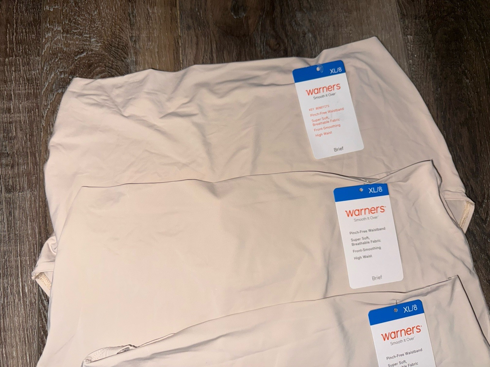 Warners Womens Brief Underwear Pany Nylon Smooth Over High Waist 3-Pair ~ XL