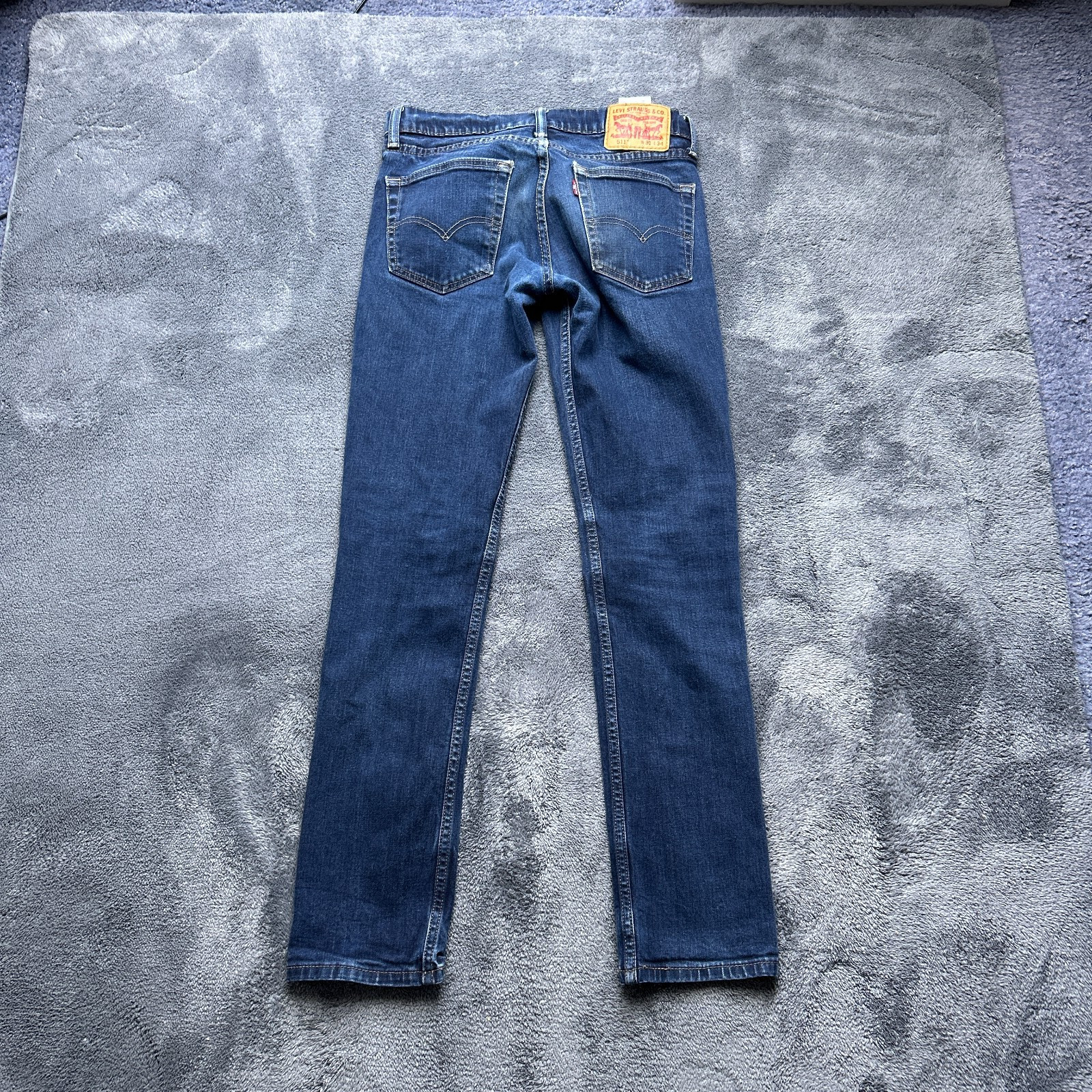 Levis 511 Jeans Mens W31 L32 Dark Blue Wash Slim Tapered Stretch Distressed