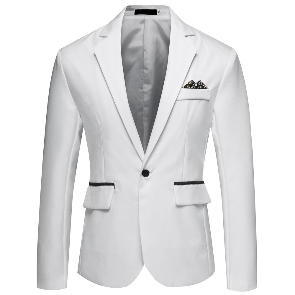 Men’s Tuxedo Jacket Notched Lapel One Button Suit Blazer for Dinner Wedding Prom