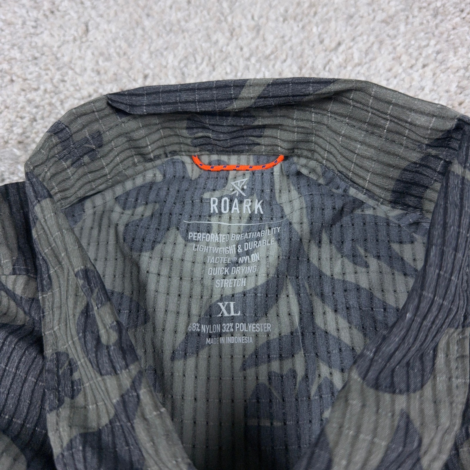 Roark Shirt Mens Extra Large Green Bless Up Button Up Perforated Vented Hiking