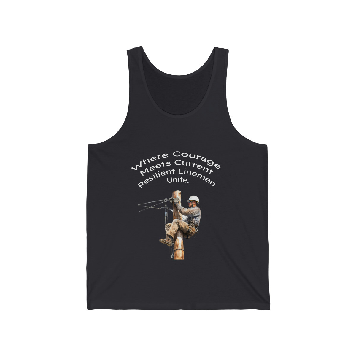 Where Courage Meets Current – Resilient Linemen Unite Unisex Jersey Tank