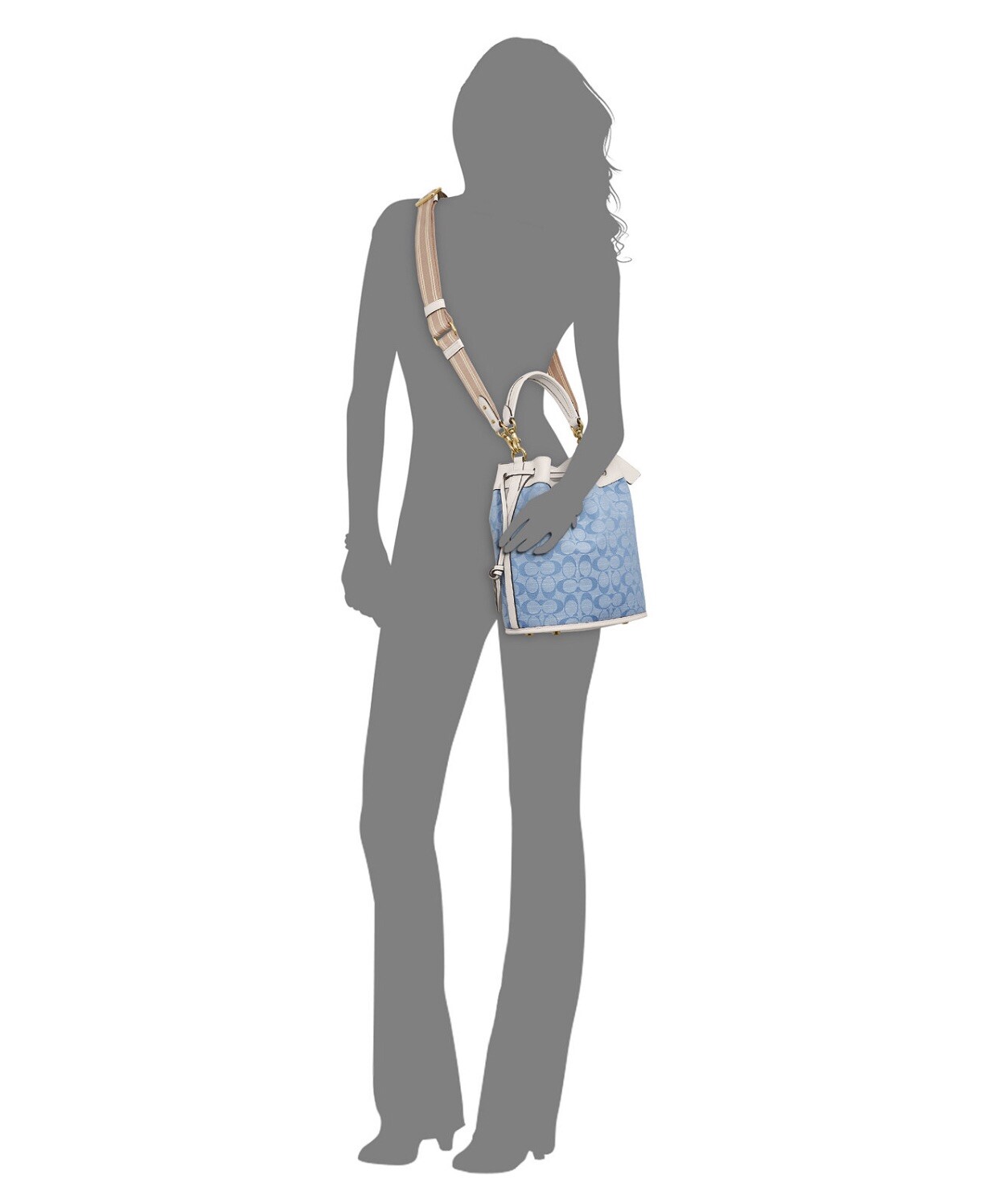 COACH Field Bucket Bag In Signature Jacquard, Blue, NEW WITH TAGS!!