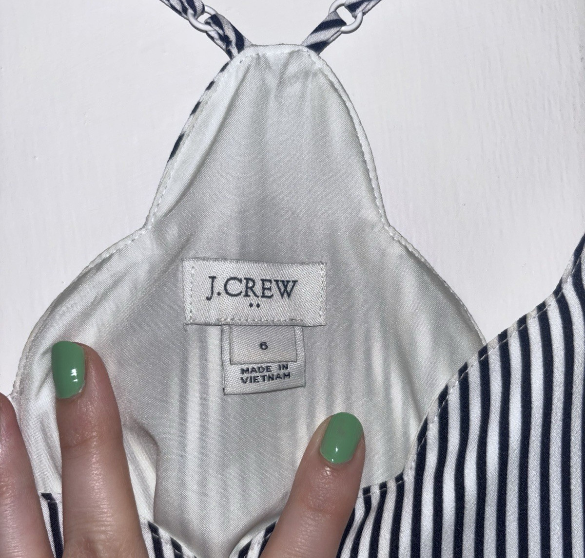 J. Crew Striped Scalloped Cami Top