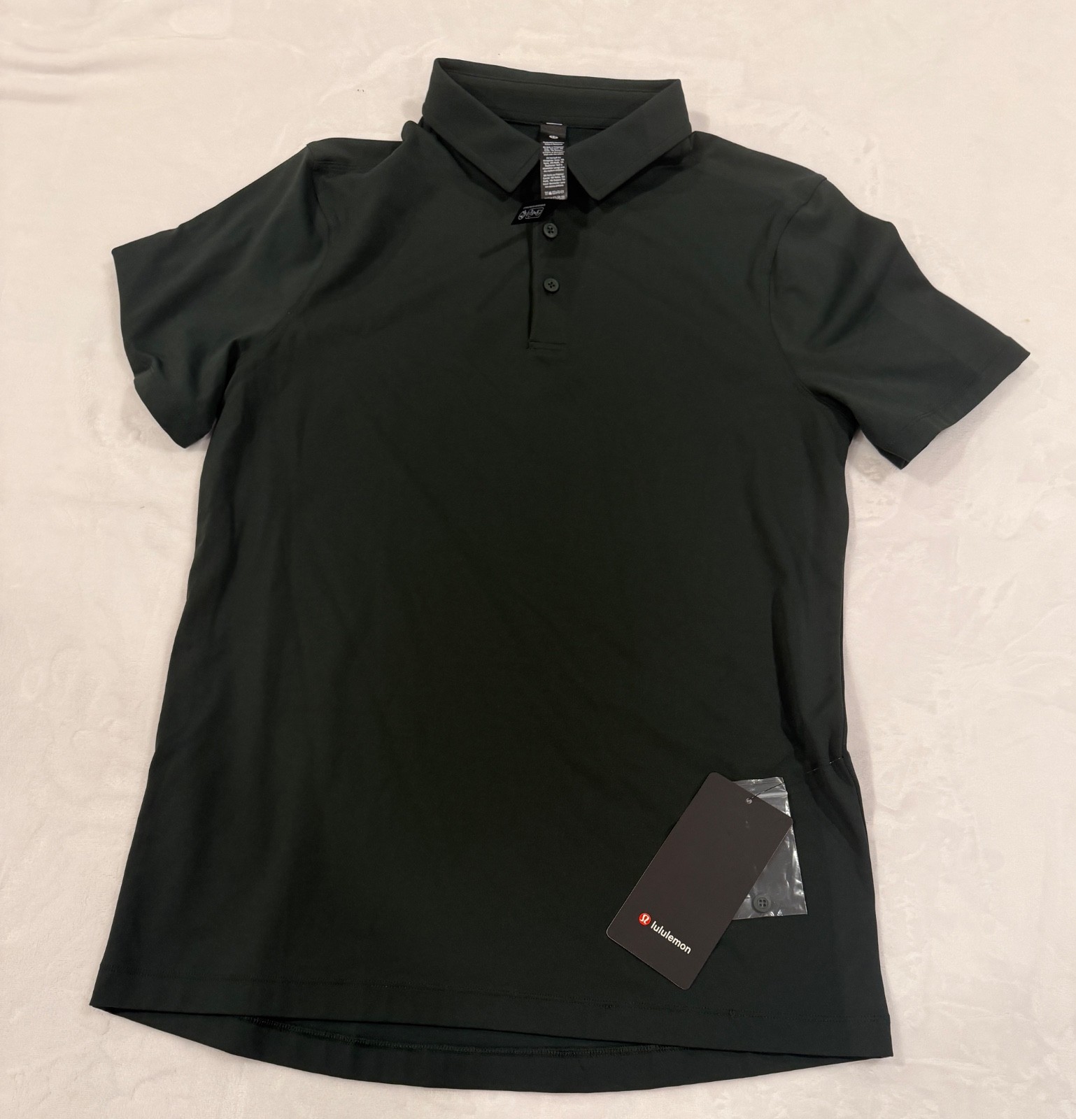 Lululemon Mens ShowZero SlimFit Polo Shirt Sz Small Rain Forest Green RNFG