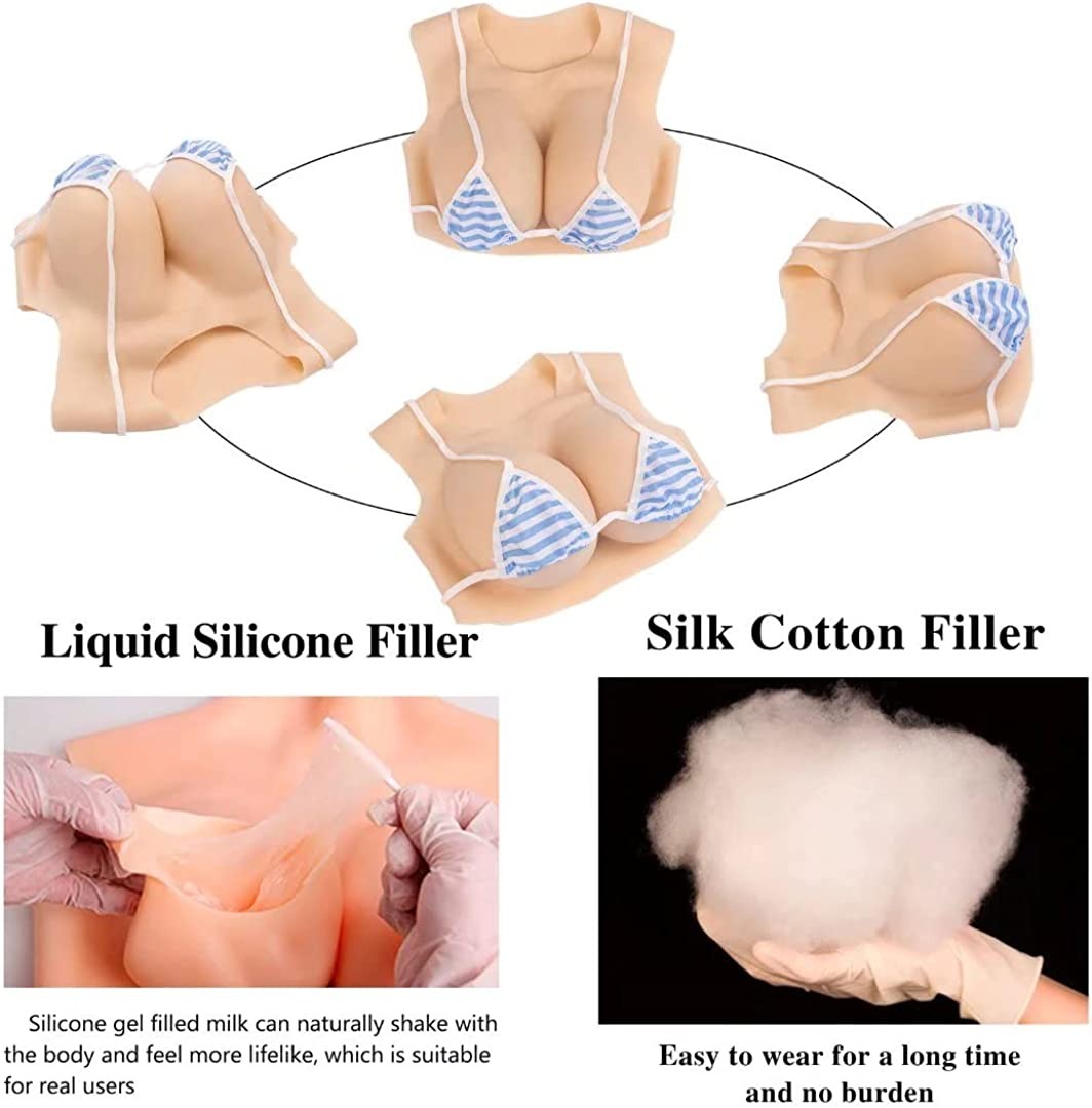 Silicone Breast Forms+Silicone Fake vagina Panties For Transgender Crossdresse