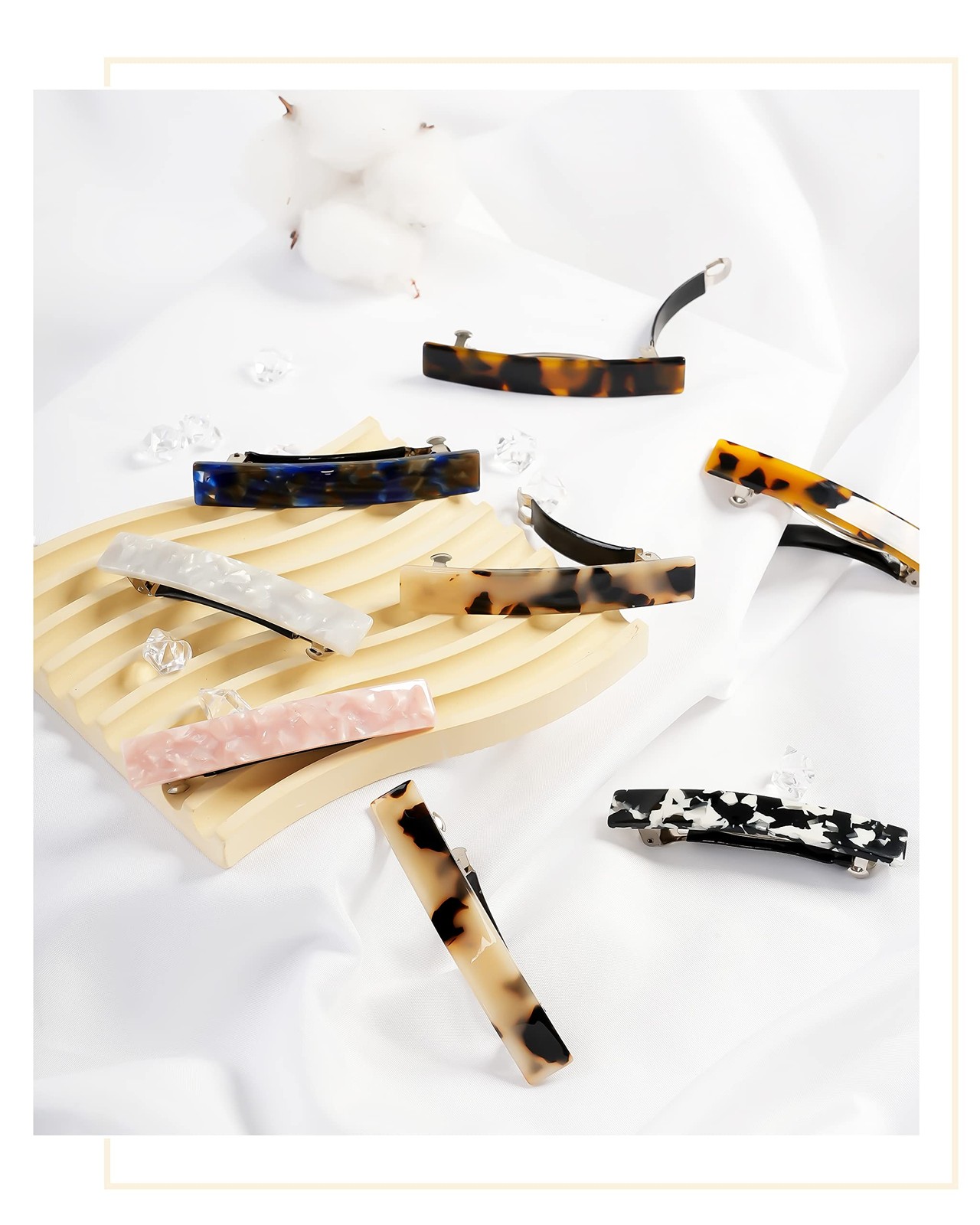 Hair Barrettes for Women, 8 Pcs Barrettes for Fine Thin Thick Hair, 3 Inch Ac…