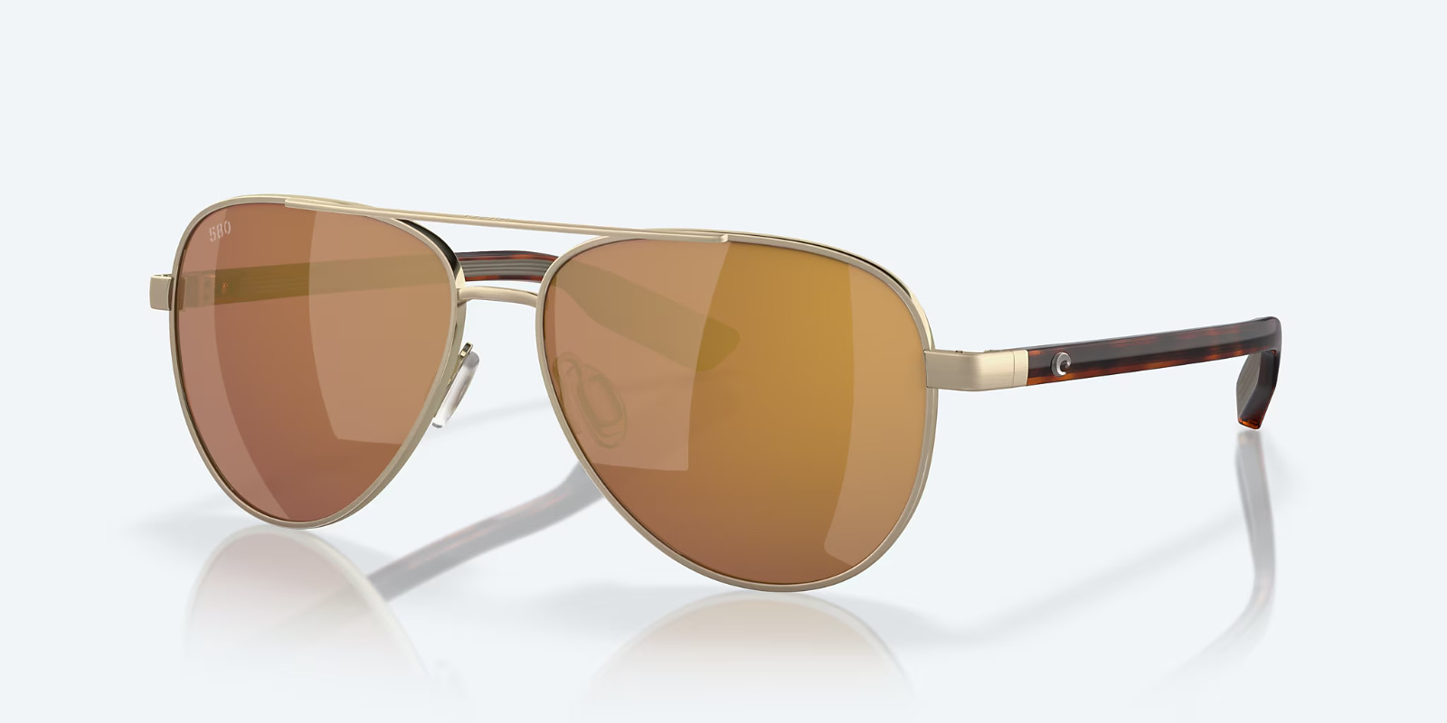 Costa Del Mar Sunglasses PELI Brushed Gold / Gold Mirror POLARIZED Glass 580G
