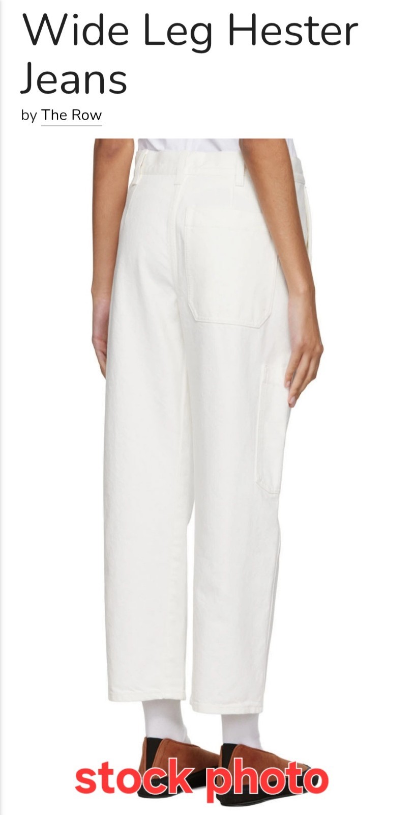 The Row Hester Wide Leg Cropped Jeans, Size 4, White