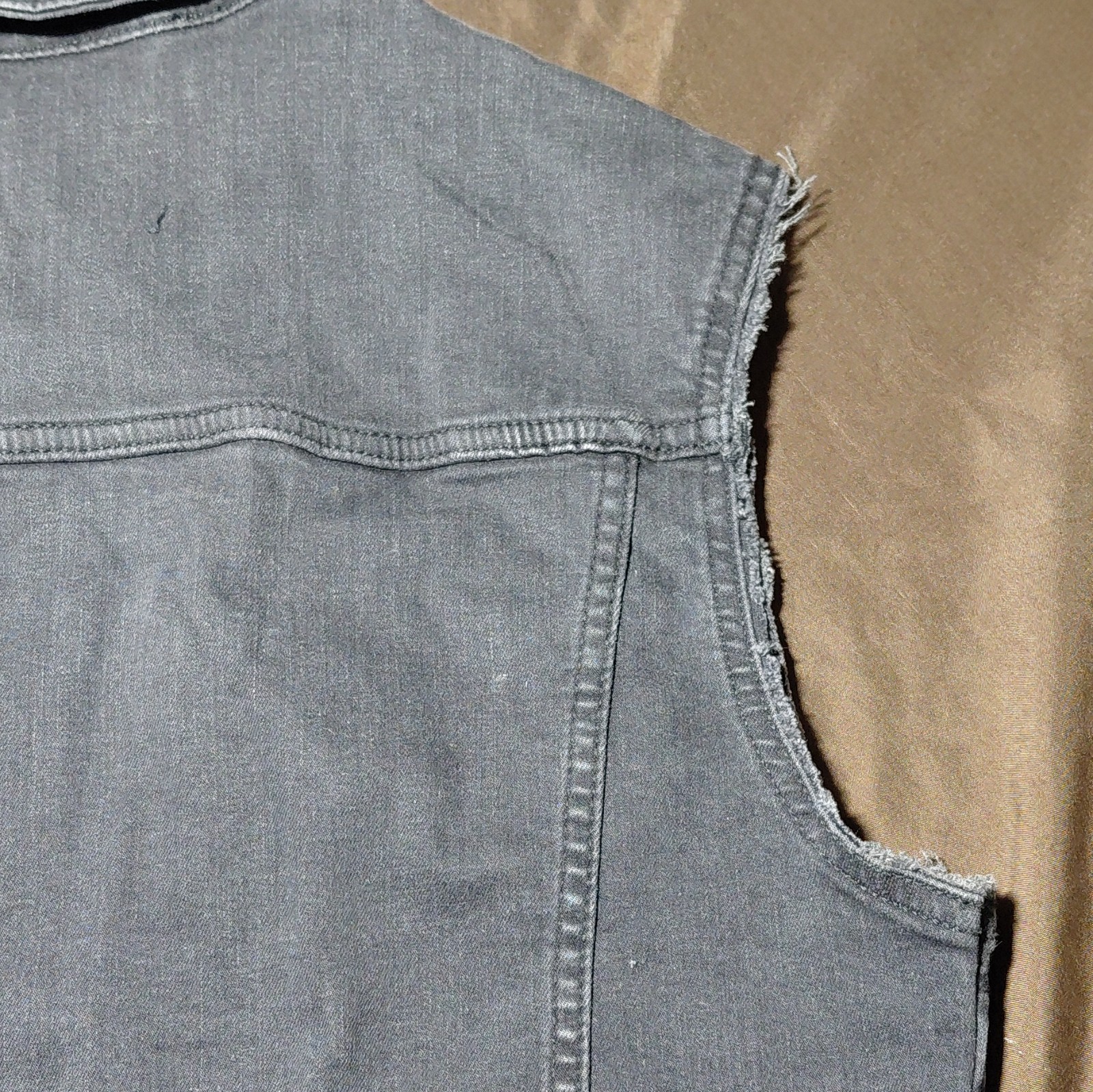 Y2k Goodfellow & Co Black Jean Button Down Vest with Cutoff Sleeves Men’s Sz Sm