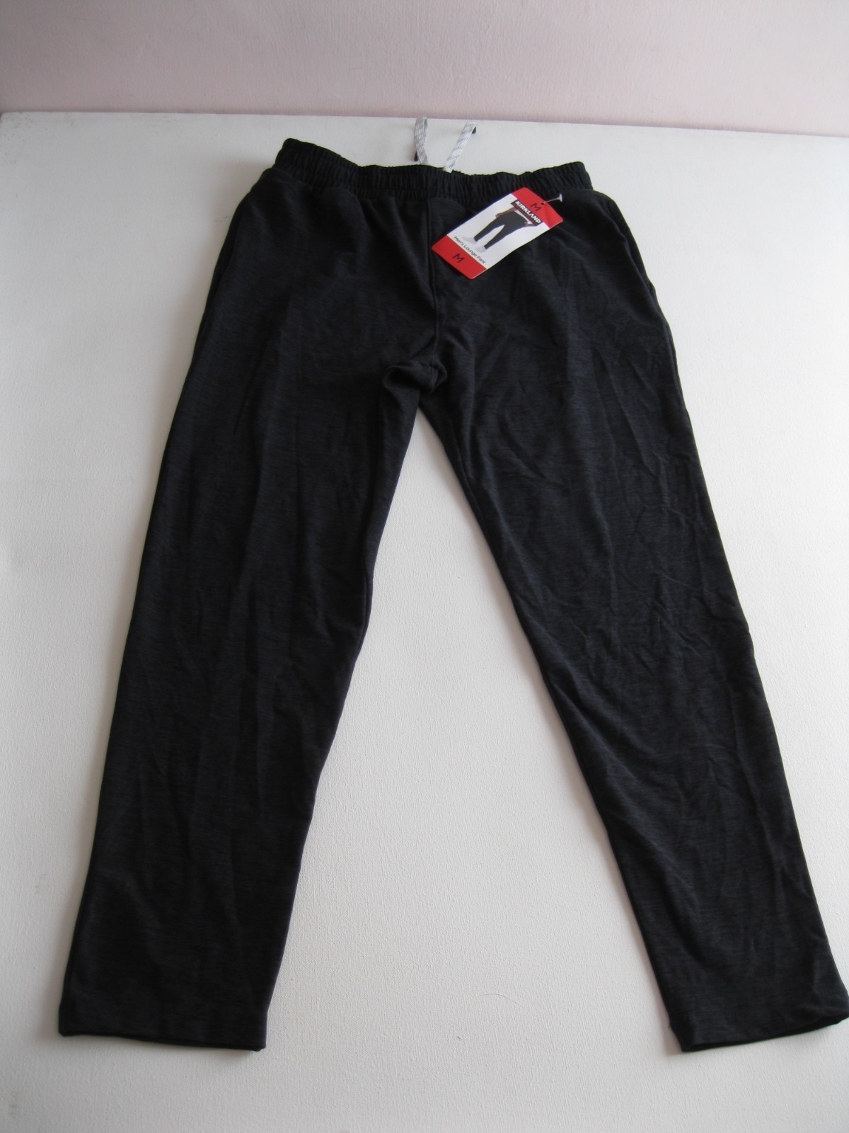 KIRKLAND SIGNATURE Men’s Lounge Pants/Jogger, stretch Heather black M/gray L