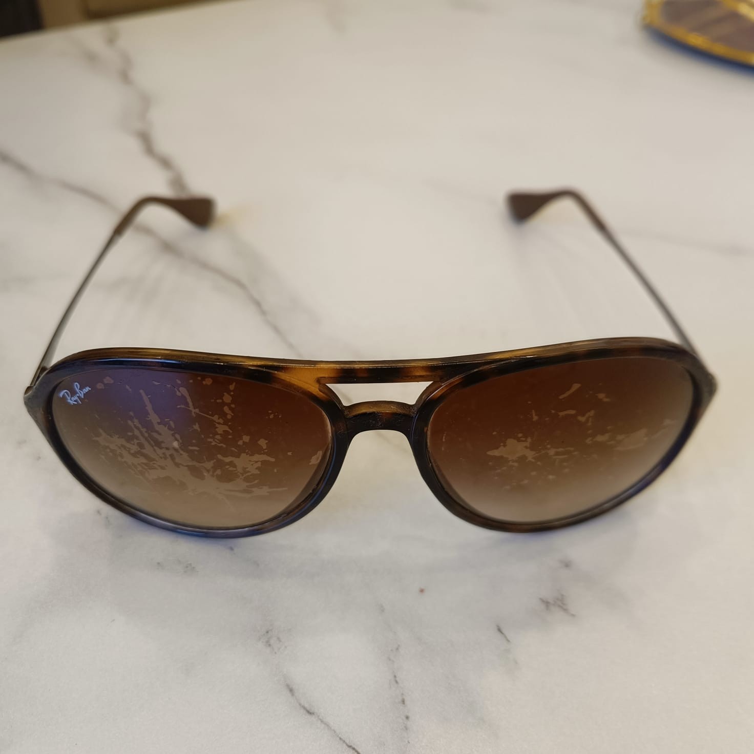 ​Ray-Ban Alex RB 4201 865/13 Tortoise Sunglasses – Frame Only / Lens Peeling
