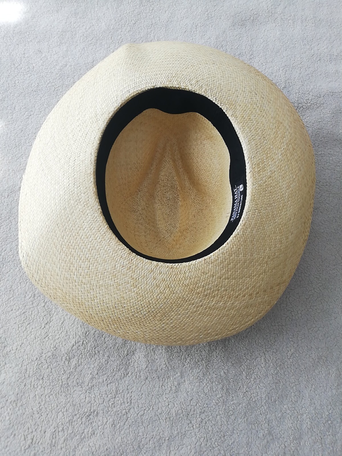 GENUINE ECUADOR HAT “PANAMA HAT” 100% TOQUILLA STRAW LARGE 60Cm CLASSIC BEIGE