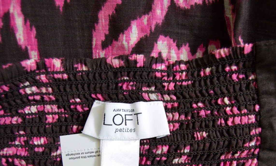 NWT Ann Taylor LOFT Pink Brown Ikat print women’s summer Halter Dress 2P, 4P, 6P