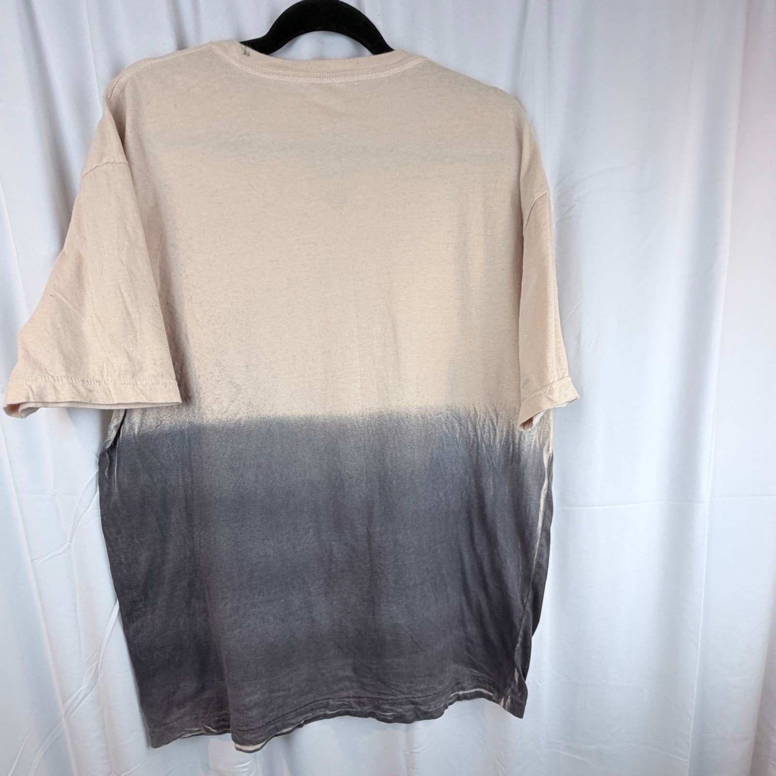 Life Clothing Co Om Mandala Graphic Tee Mens XXL Tan Gray Dip Dye Cotton Shirt