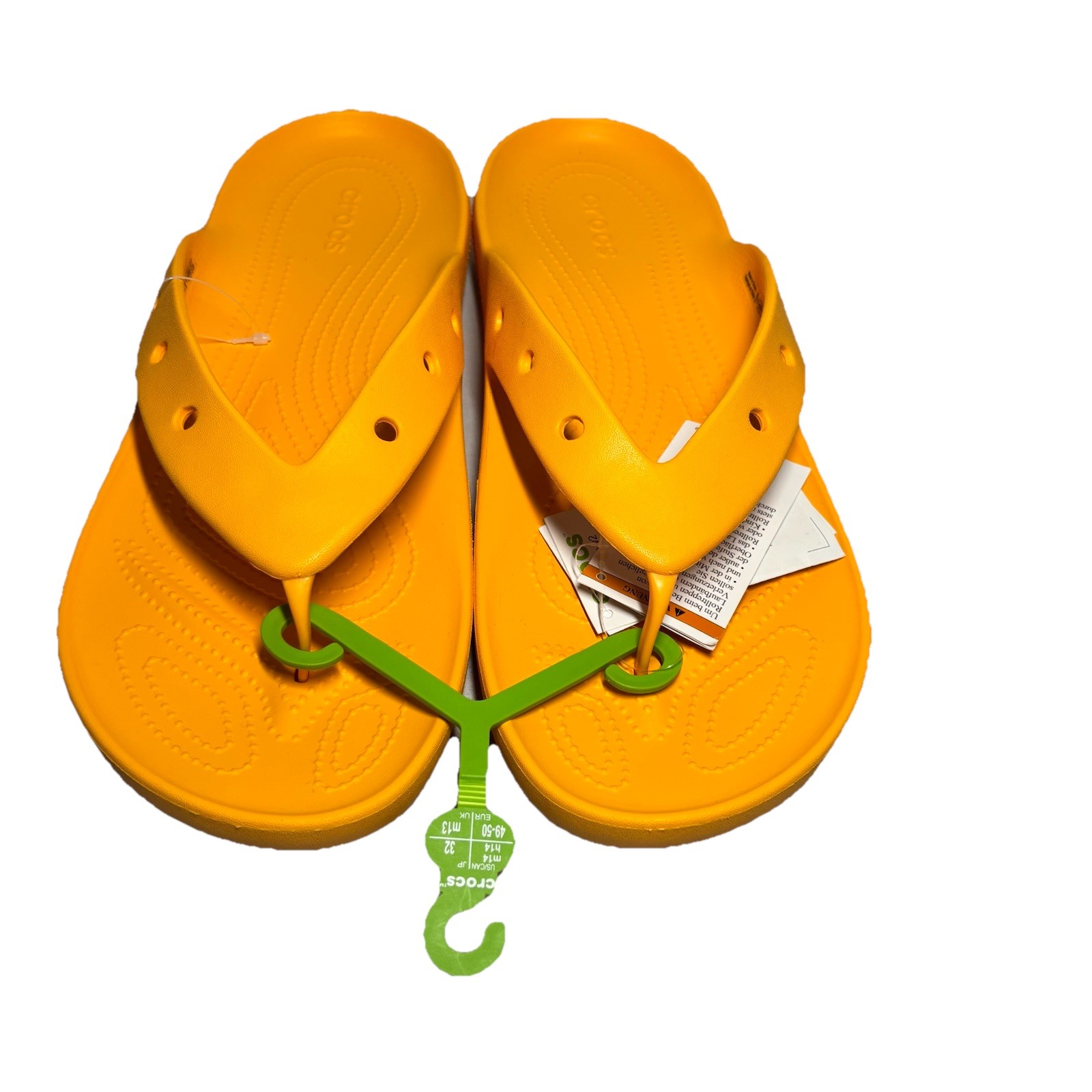 Crocs Baya II Flip Flop Thong Mens Size 12 Orange Sandals Shoes NEW 209402-84B