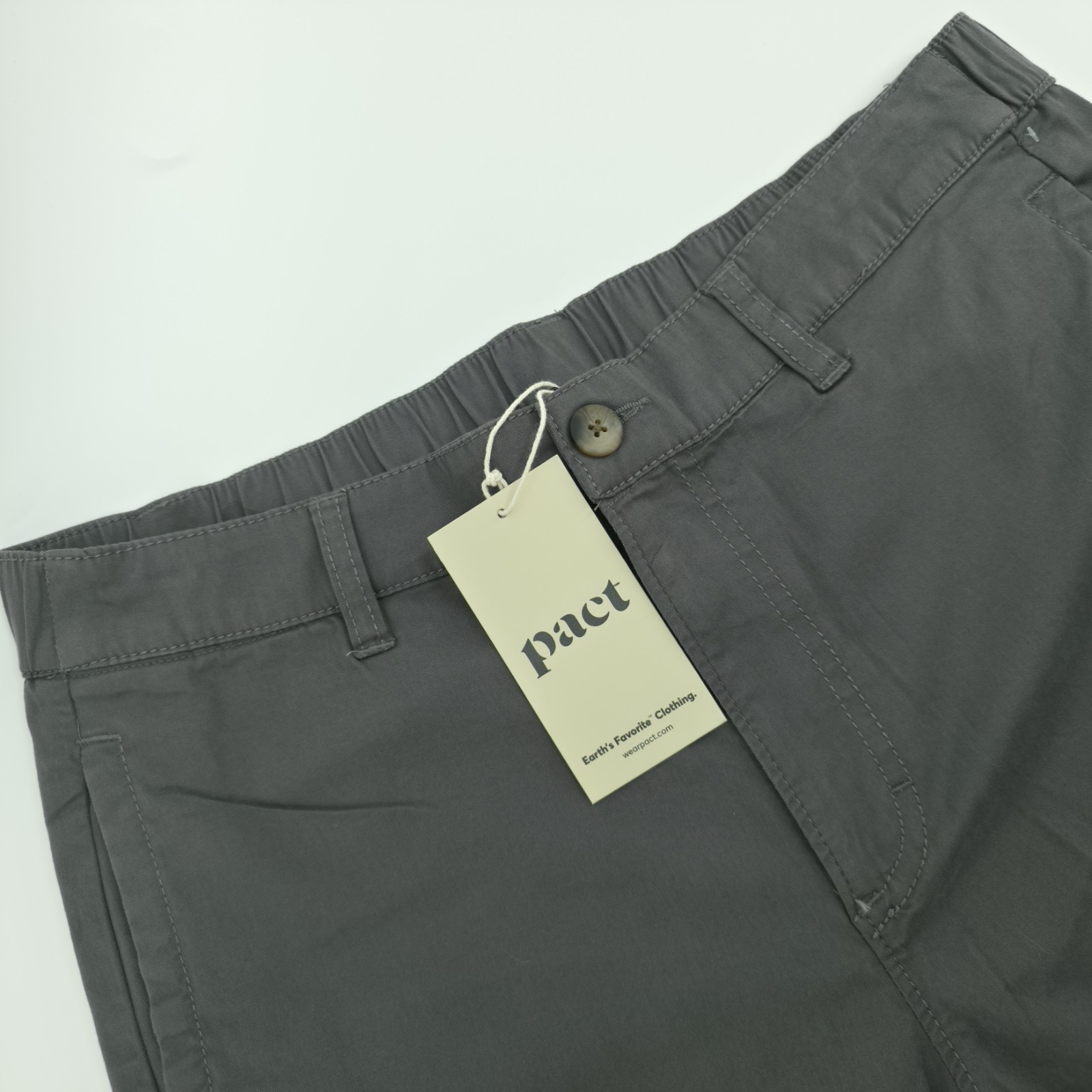 Pact Men’s Sz Medium Grey Canvas Pant Durable Bottoms Organic Cotton New