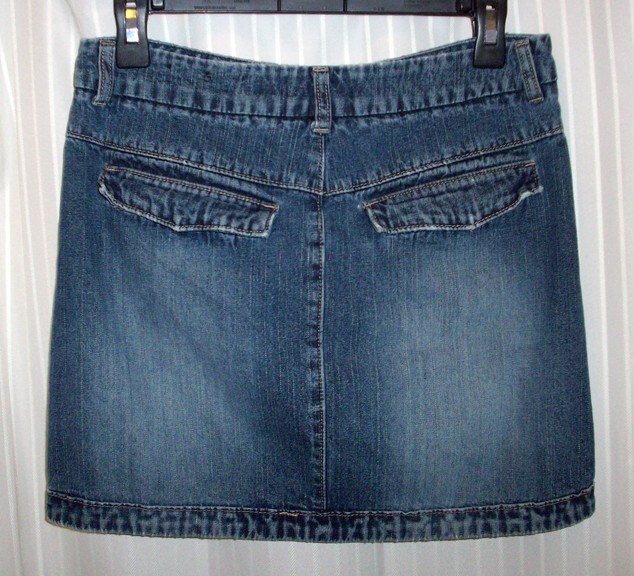 Vintage TYTE REWASH JEANS Y2K Denim Mini Skirt Medium Wash Back Flap Pockets S