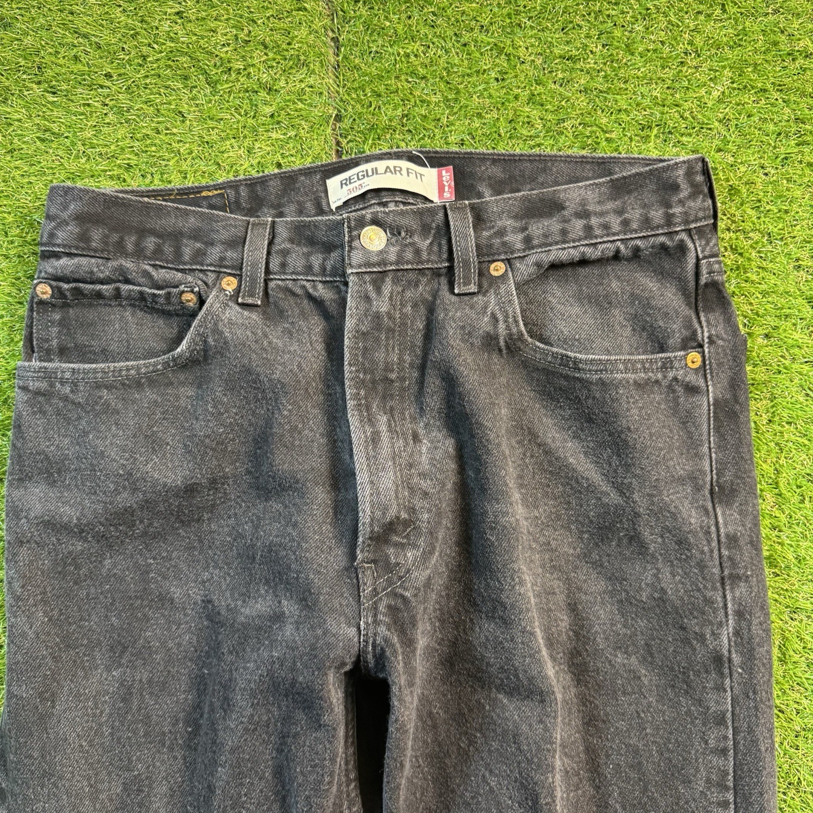 Vintage Levi’s 505 Jeans Mens 34×32 (Fits 33×31) Black Y2K Grunge Baggy Goth Emo