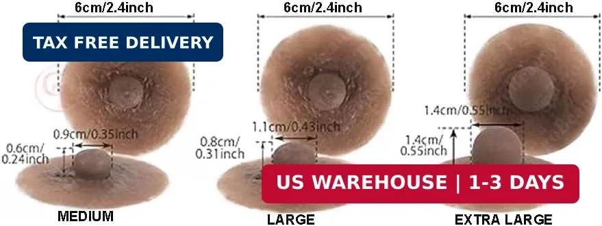 1 Pair Diameter 6cm Reusable Attachable Self Adhesive Silicone Nipple Realistic