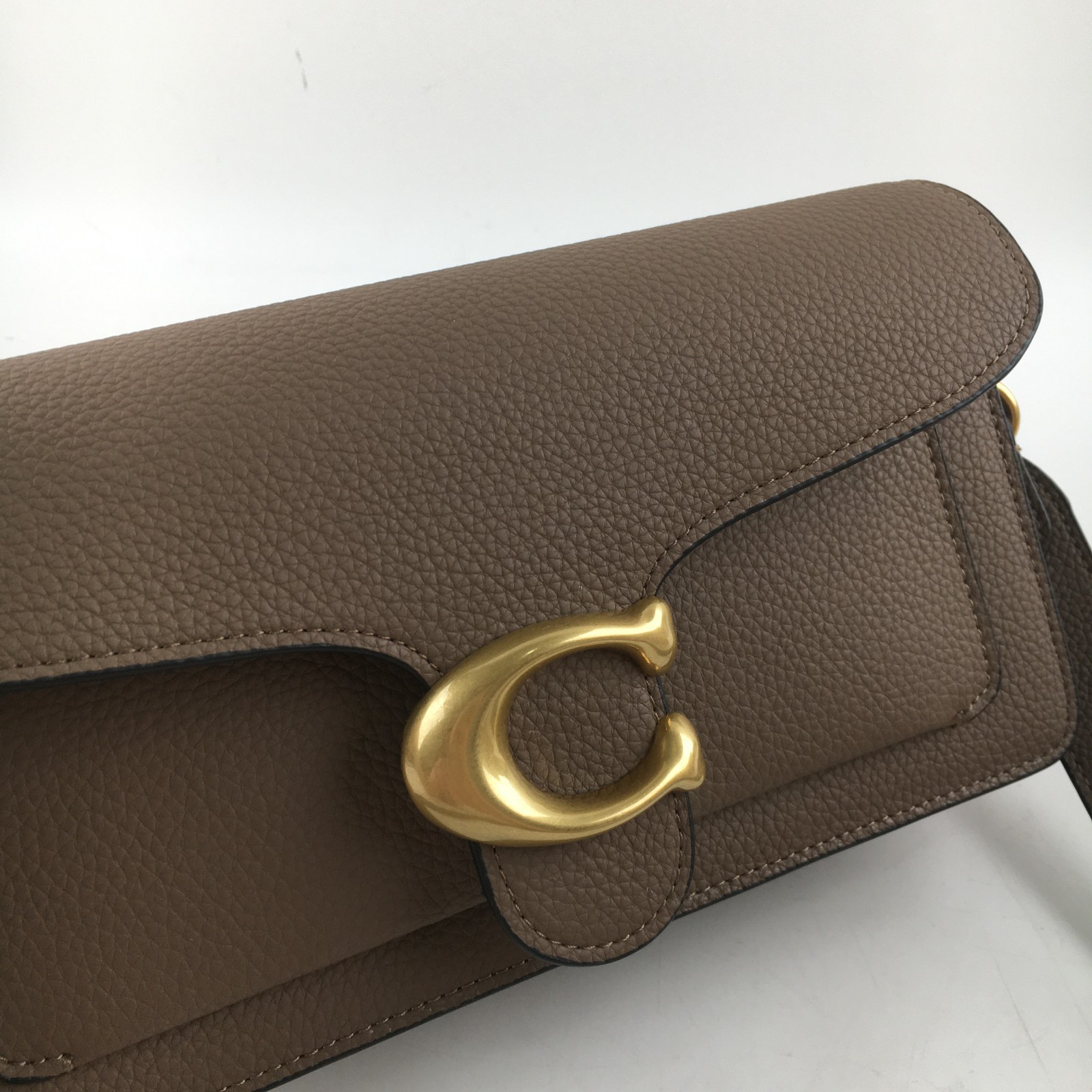 COACH CH857 Tabby Shoulder Bag 26 Polished Pebble Leather Dark Brown Outlet New