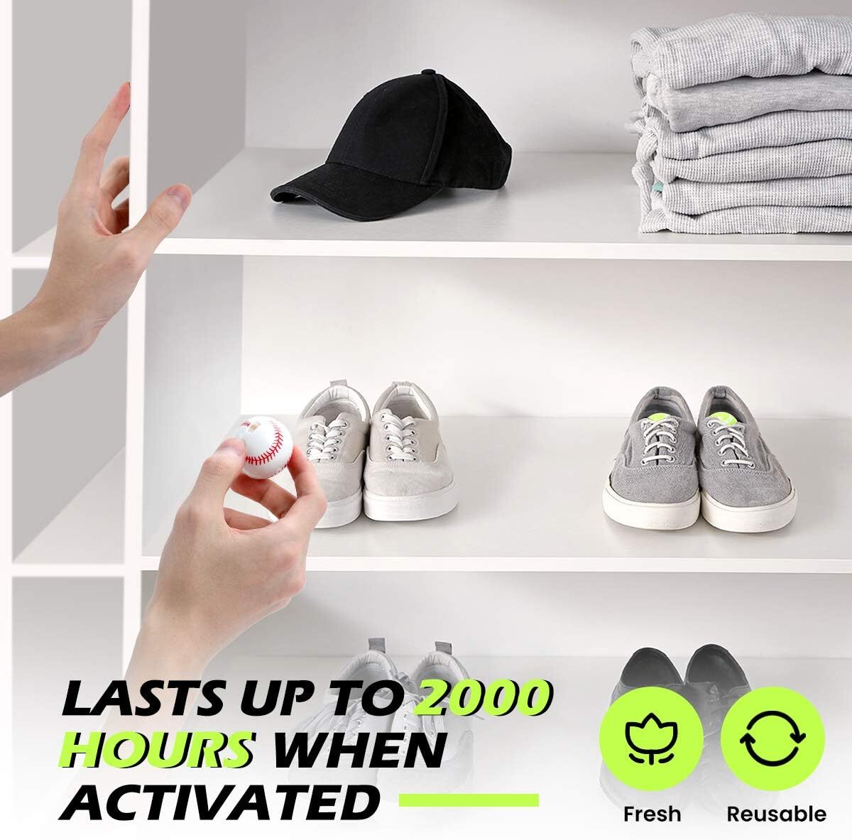 TUFFEN Shoe Deodorizer Balls Sneaker Reusable Effective Remove Odors Balls 8 PCS