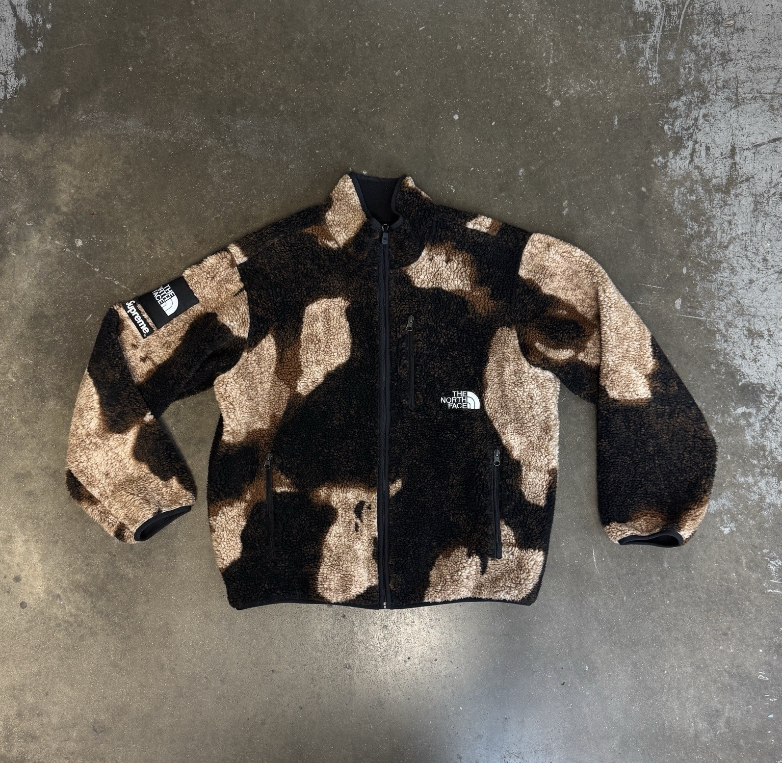 Supreme x The North Face Men’s L Brown/Black Camo Full Zip Logo Jacket