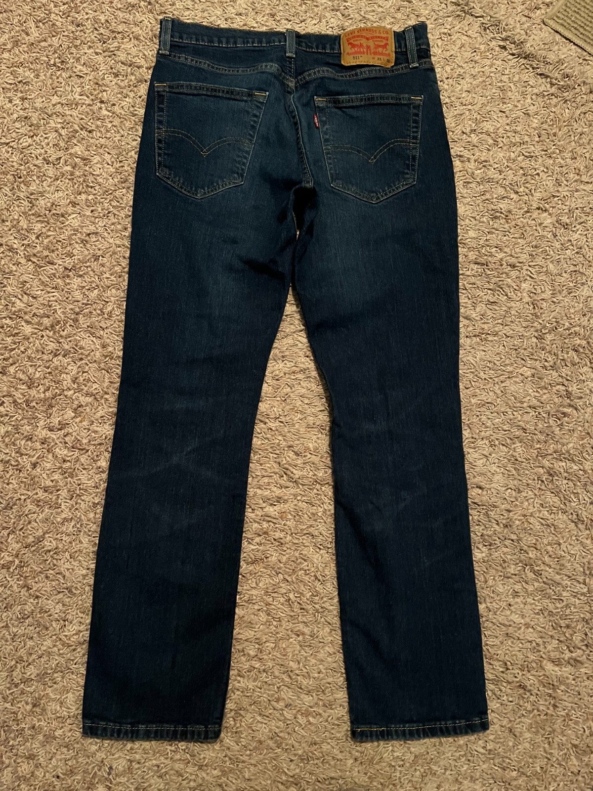 EUC Levi’s 511 Slim Tapered Leg Jeans Mens tag=31×30 (MEASURED 30×28.5) (9327)