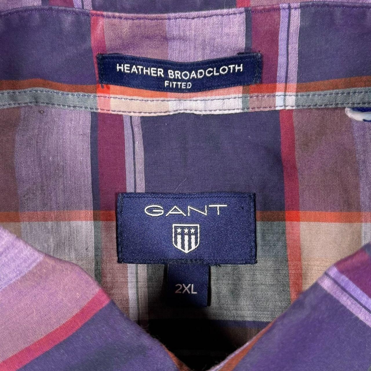 GANT “Heather Broadcloth Fitted” Multi Check Long Sleeve Button-Down Shirt XXL