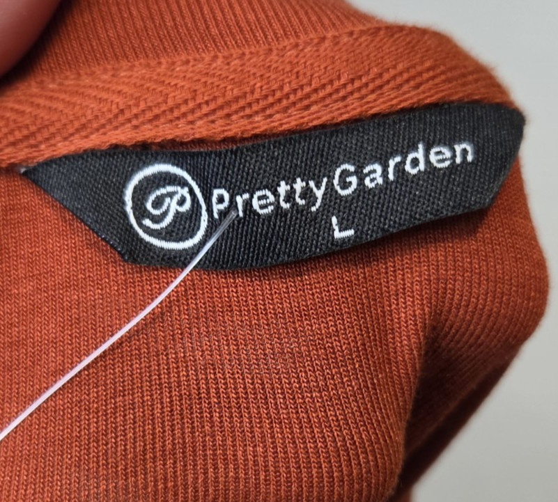 Pretty Garden Rust Tank Size Large Viscose Side Split Summer Classic Minimalist