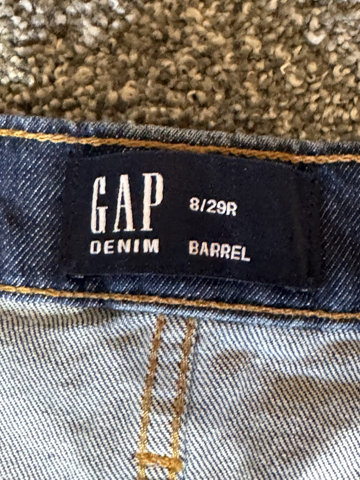 Gap Barrel High Rise Studded Relaxed Tapered Jeans Womens 29 Blue Med Wash Denim