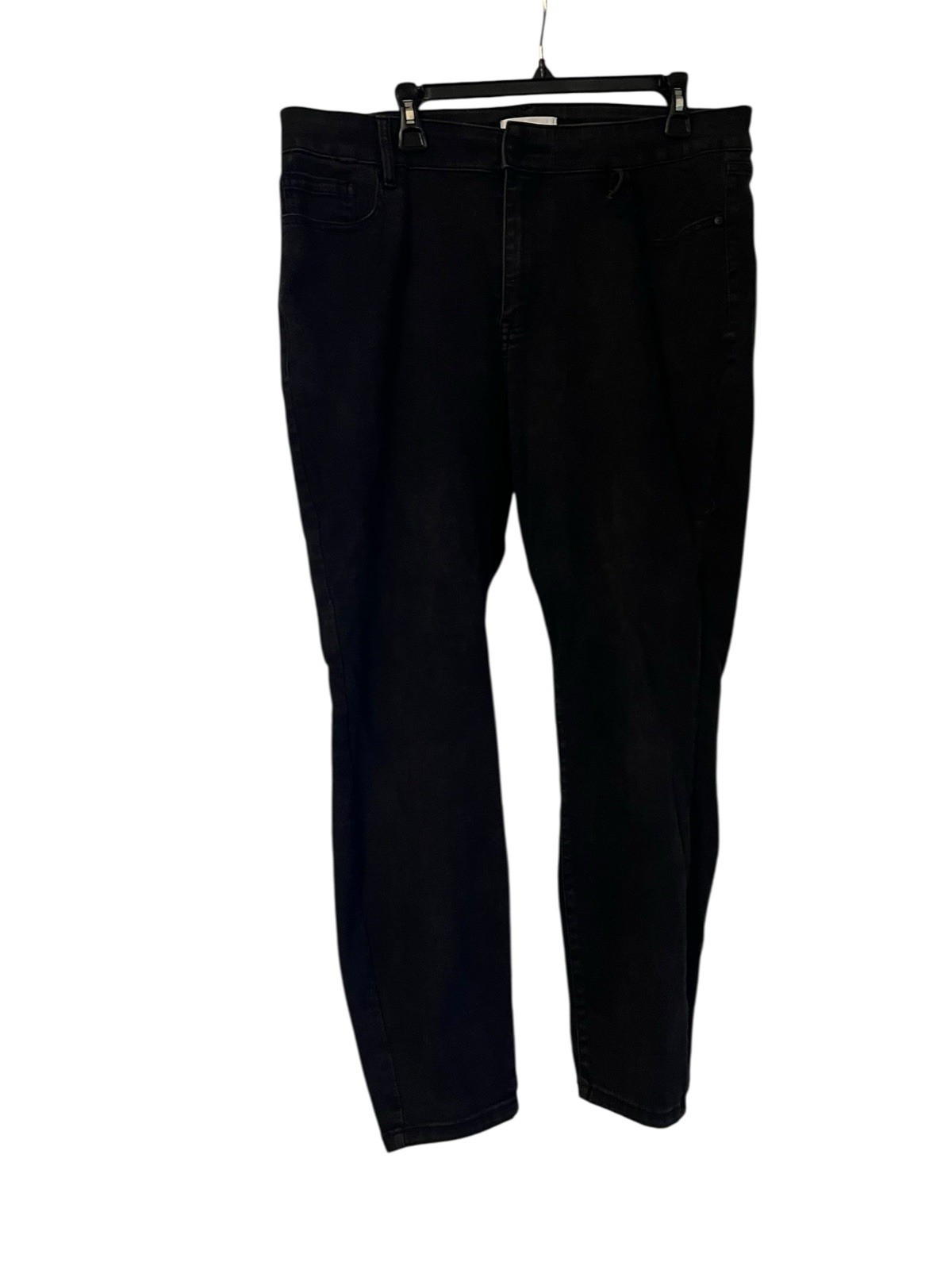 Lane Bryant Flex Magic Waistband Black Skinny Jean Thrashed Destroyed Sz 16 READ