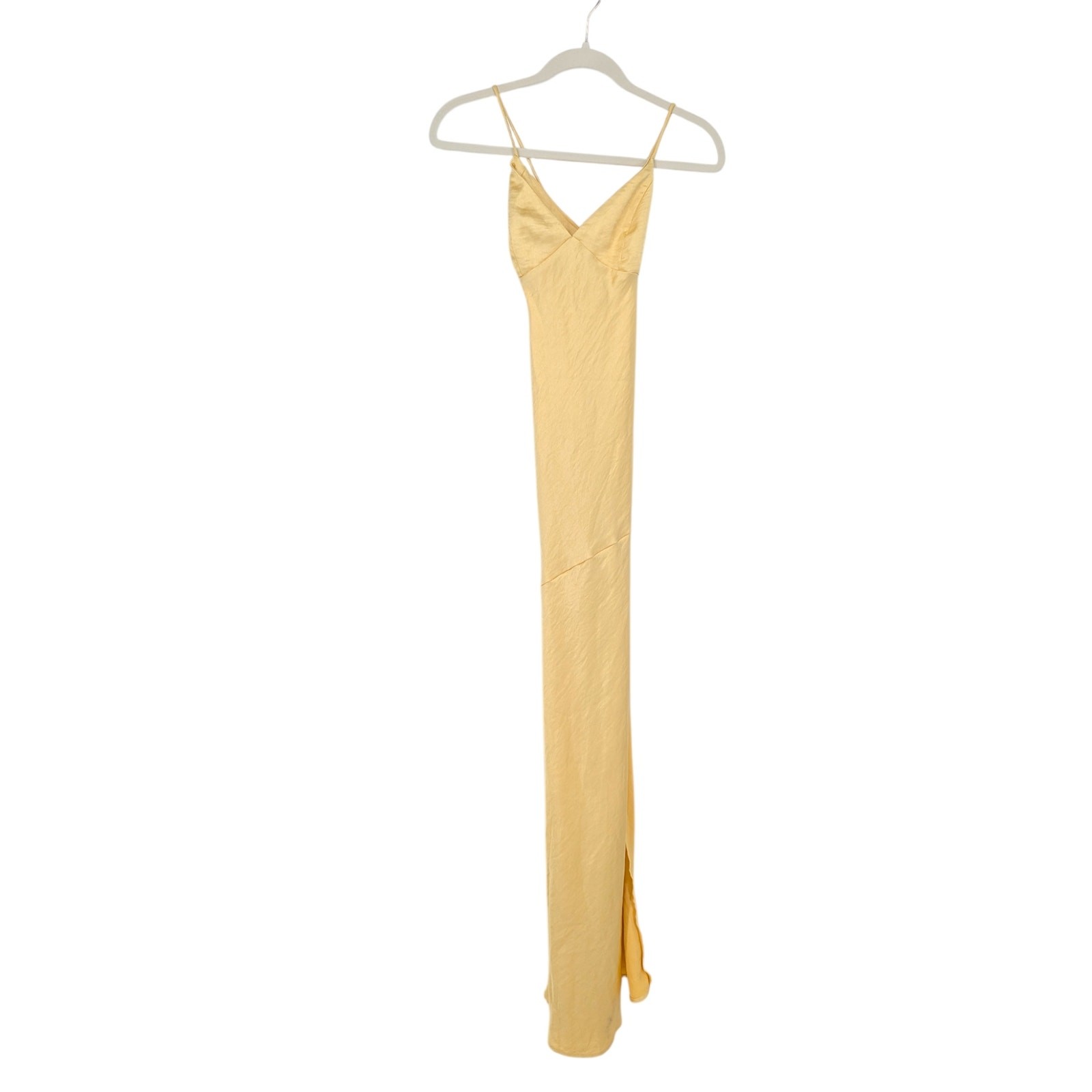 Babyboo Isobel Lemon Yellow Lace Up Back Maxi Dress XL NWT