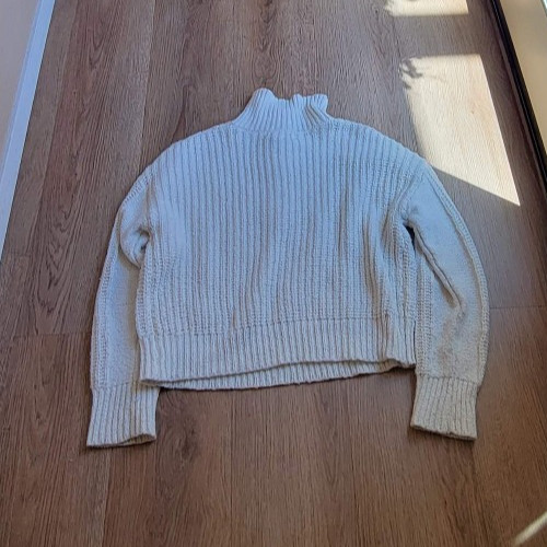 RSQ – Small Cable-knit Quarter-zip Cream Pullover Sweater