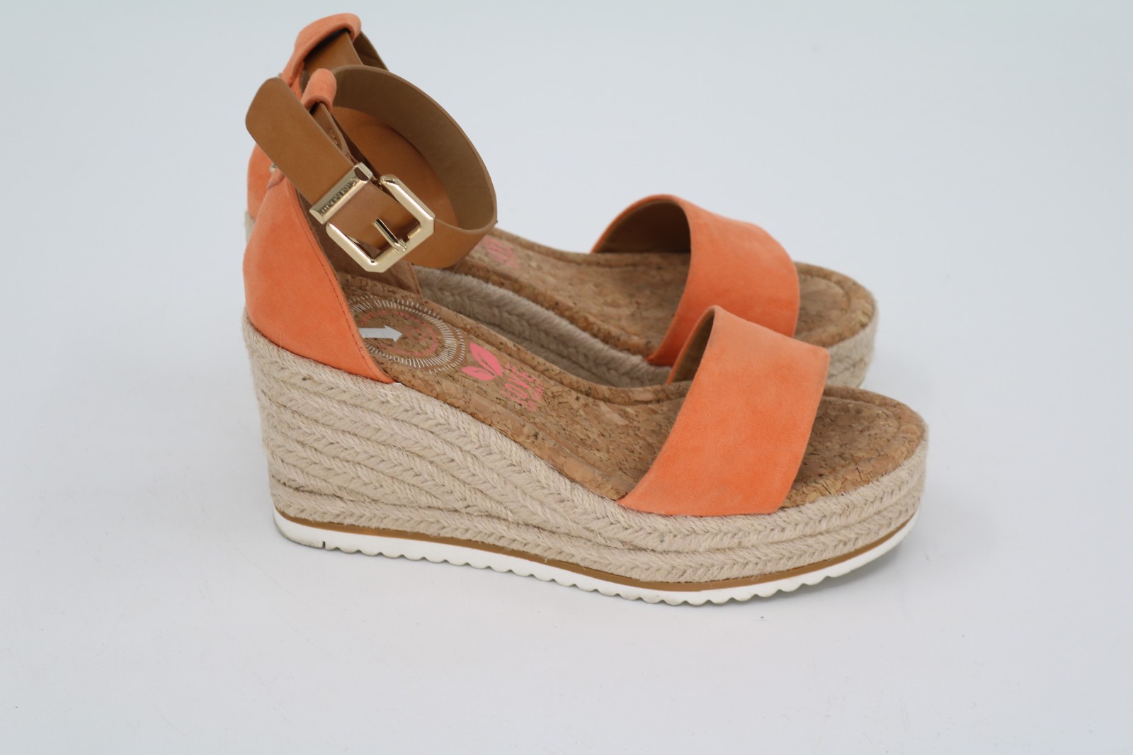 Love Your Planet Summer Wedge Sandal in Orange Size 37