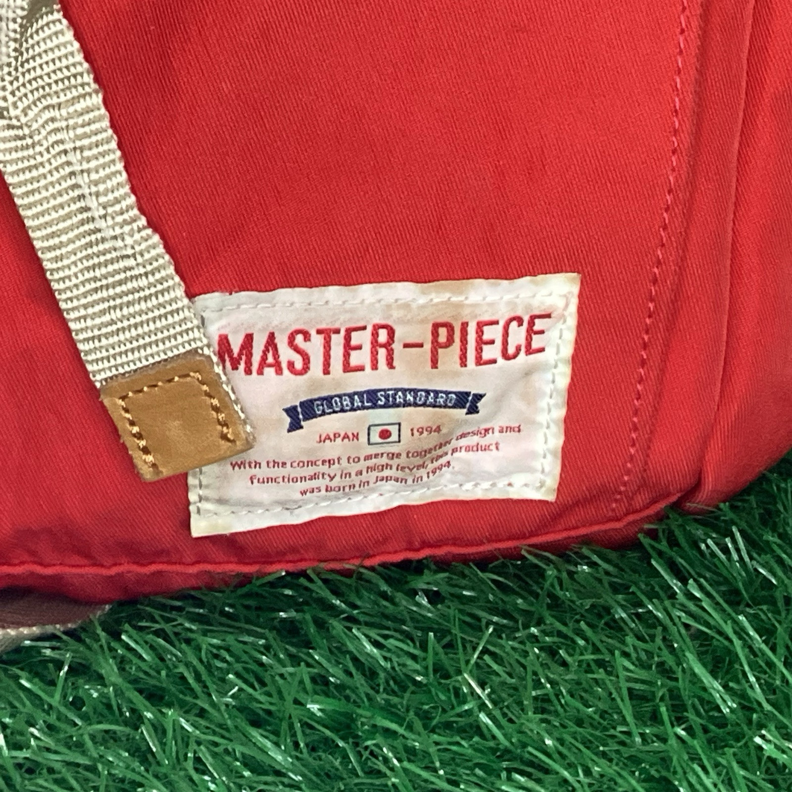 Master-Piece Backpack Red Link Rolltop MSPC Global Standard Leather Trimmed