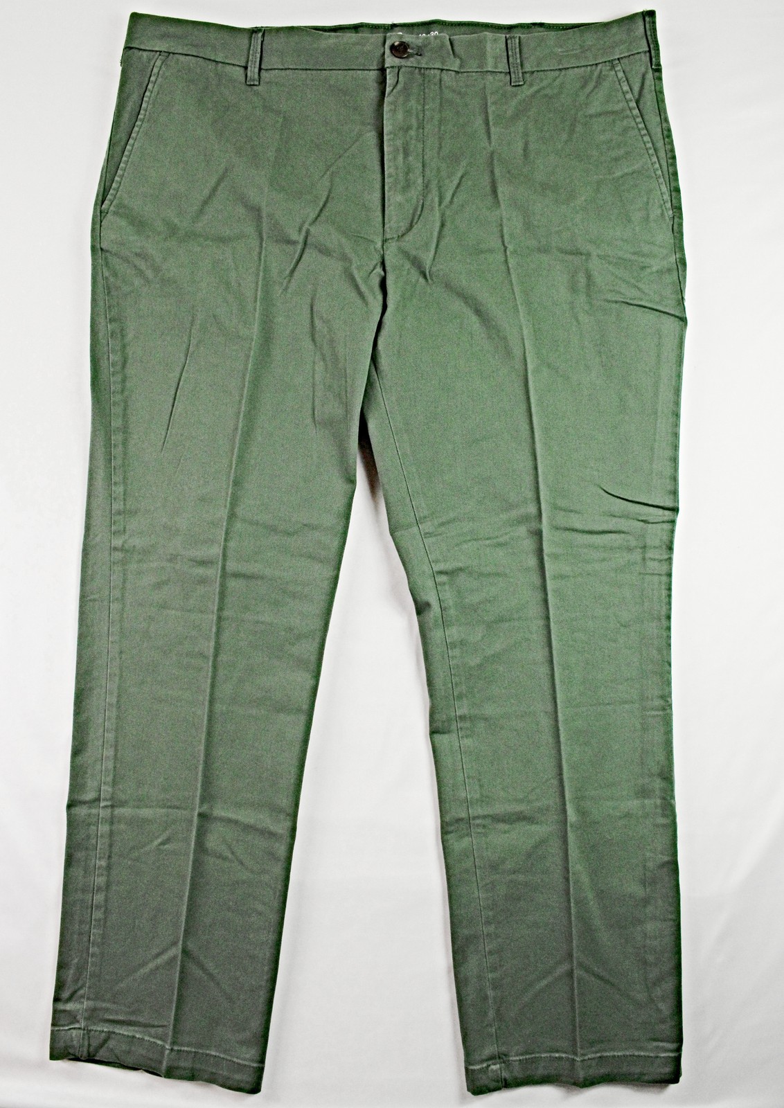 Izod Saltwater Chino Pants Mens 40×30 Green Stretch Straight Flat Front $65 NEW